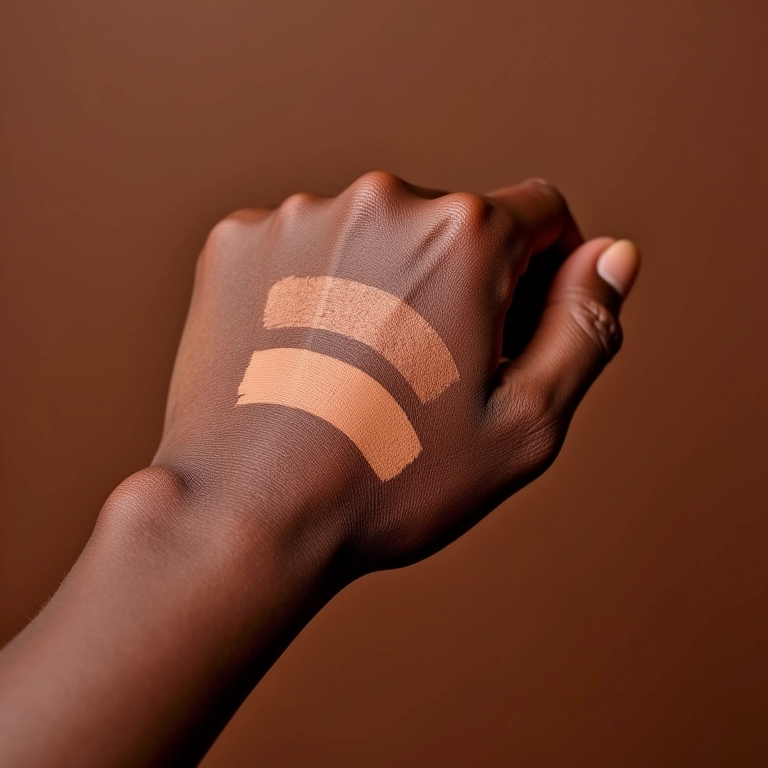 Acabamentos de bronzer: matte, cintilante e acetinado em pele negra.
