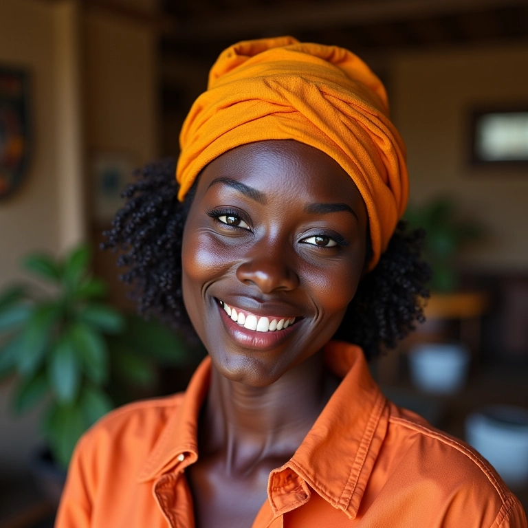 Acessórios coloridos complementando a maquiagem.