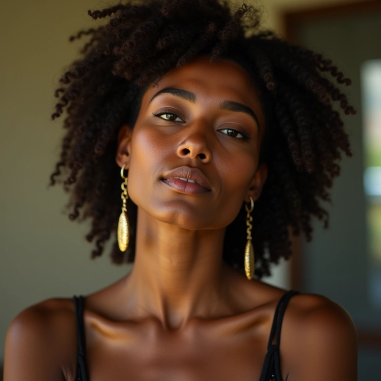 Acessórios que alongam o rosto quadrado.