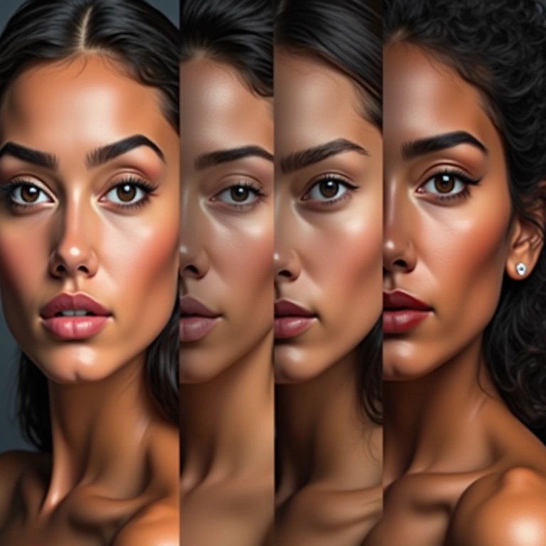 Adaptação do contorno para diferentes formatos de rosto triangular.