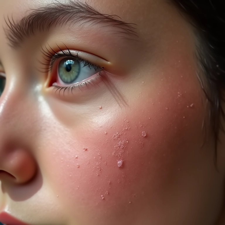 Alterações na textura da pele após uso de maquiagem, sinal de alerta.