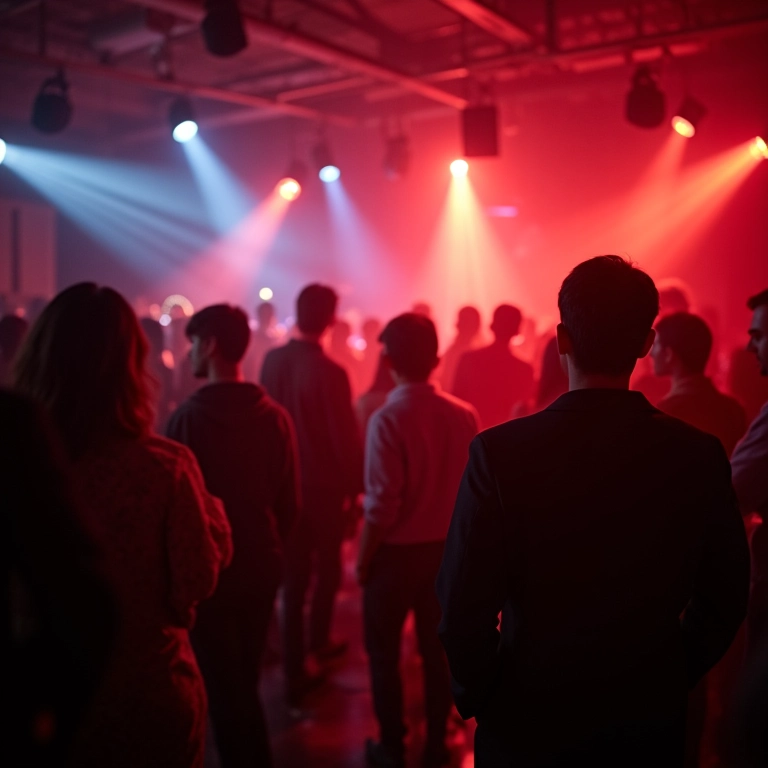 Ambiente de festa com música ambiente suave e acolhedora.