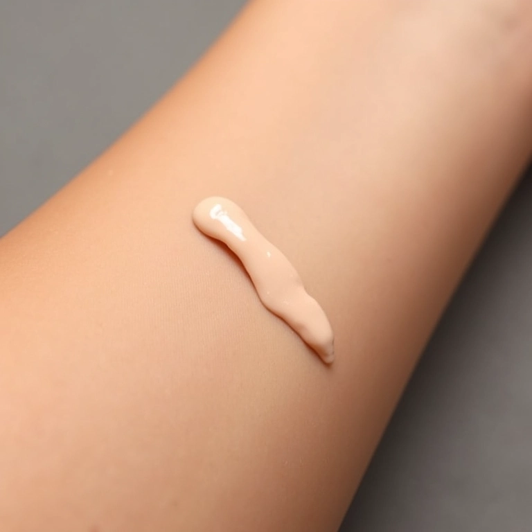 Amostra de corretivo de alta cobertura na pele.