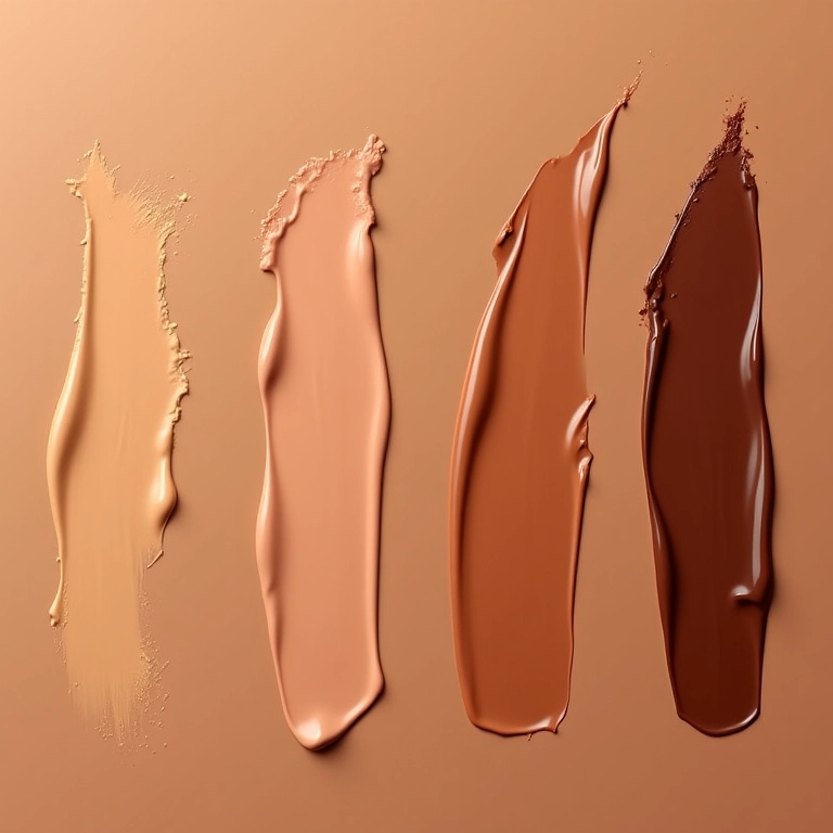 Amostras de BB cream em diferentes tons de pele.