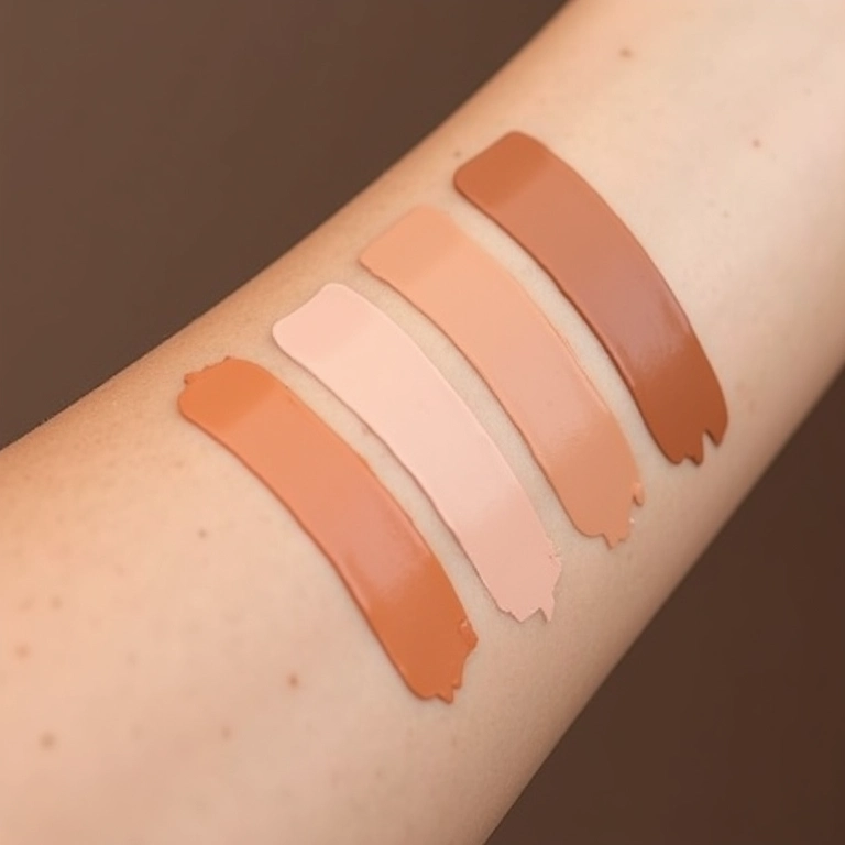 Amostras de corretivos coloridos para cada imperfeição.