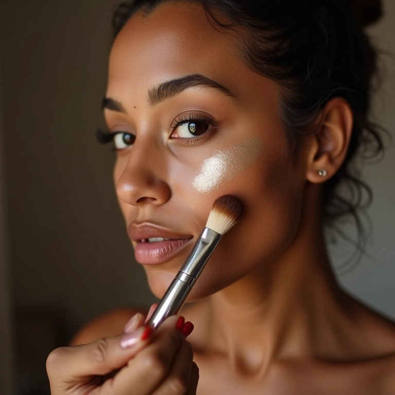 Aplicação correta de iluminador marmorizado.