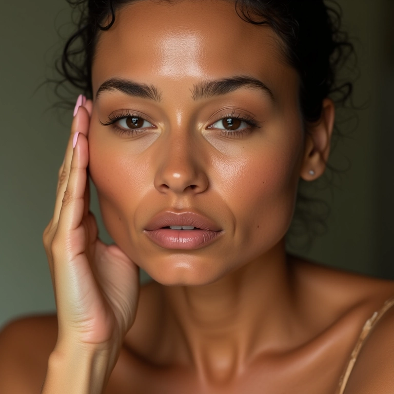 Aplicação de base cremosa para cobertura leve e hidratante.