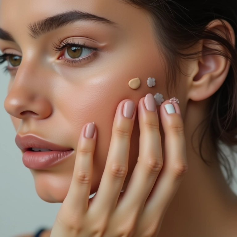 Aplicação de base em bastão com pincel.