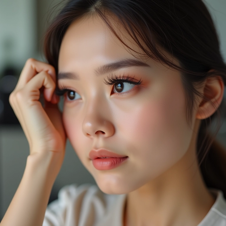 Aplicação de cílios postiços para um impacto extra no olhar.