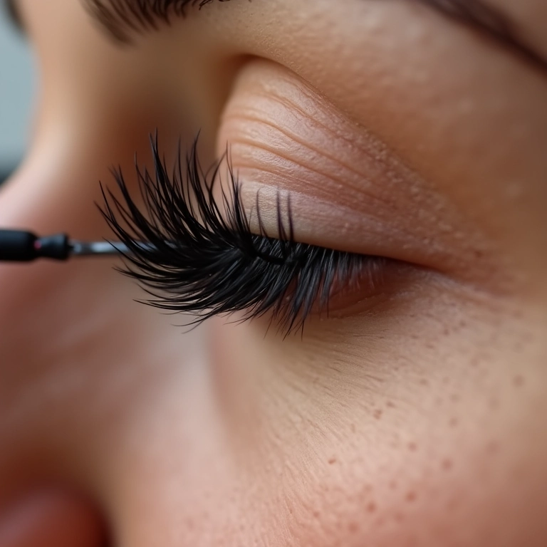 Aplicação de cílios postiços tufinho para efeito natural.