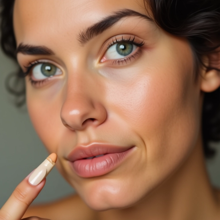 Aplicação de corretivo oil-free para evitar obstrução dos poros.