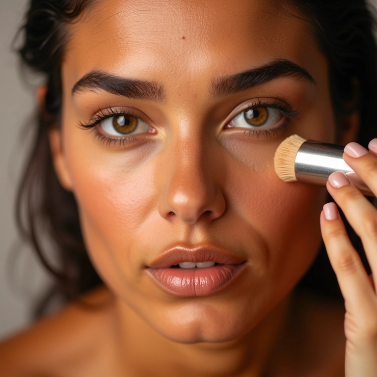 Aplicação de corretivo para iluminar o olhar.