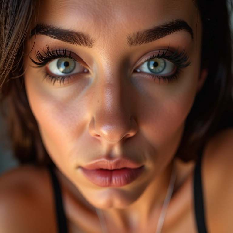 Aplicação de muita máscara de cílios na maquiagem dos anos 80.