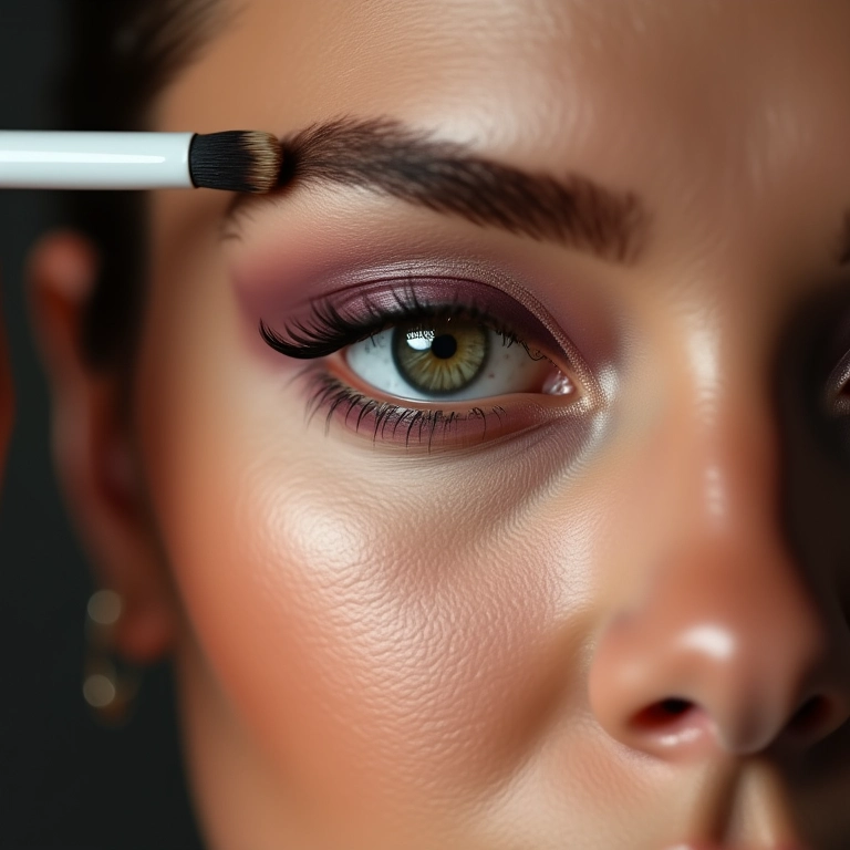 Aplicação de primer em pálpebra caída para fixar a sombra.
