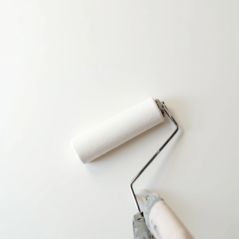 Aplicação de primer em parede nova de gesso.