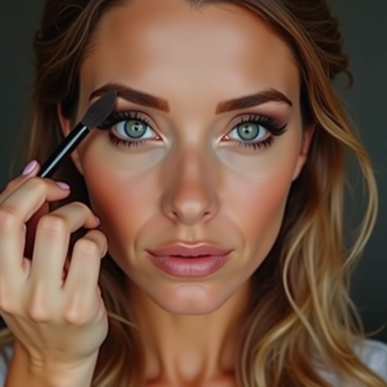 Aplicação de sombras para olhos marcantes e expressivos.