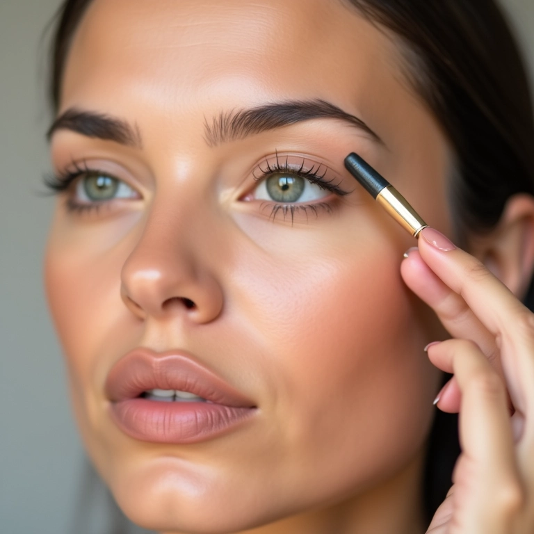 Aplicando primer para olhos antes do corretivo.