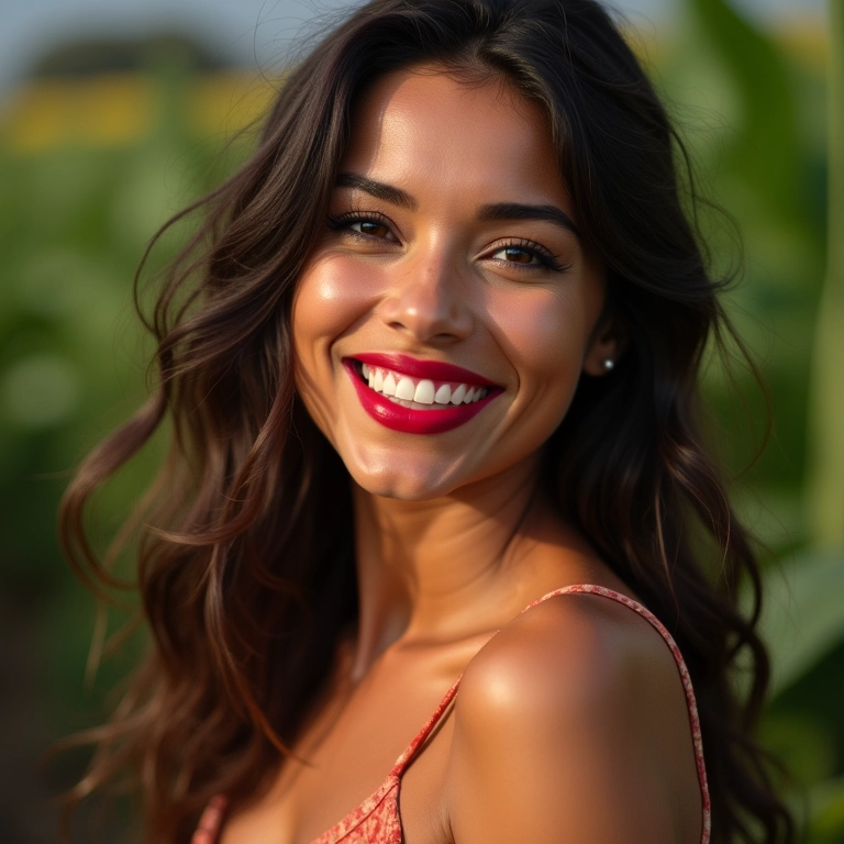 Apostando em um batom vibrante para tirar o foco das olheiras.