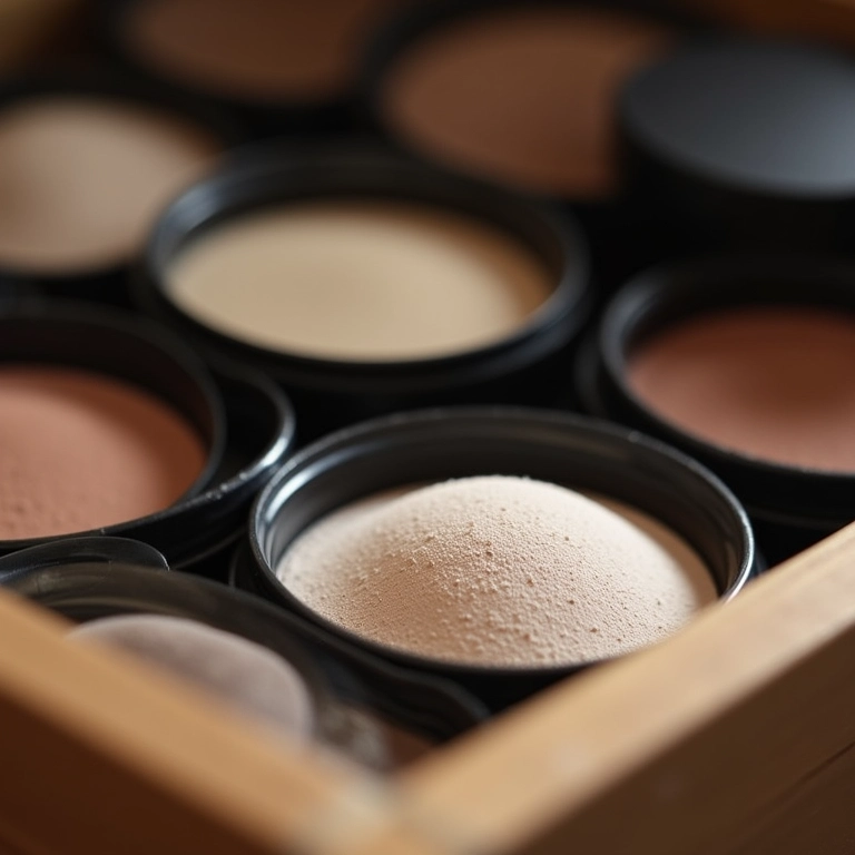 Armazenamento do pó matificante.