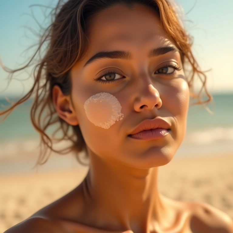 Base em pó compacto com proteção solar para um dia de sol.