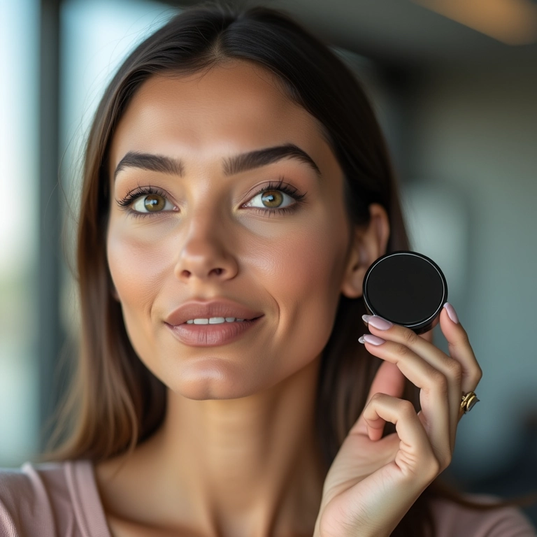 Base em pó compacto para retoques rápidos durante o dia.