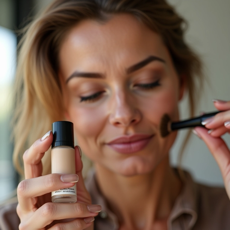 Base mineral fácil de carregar na bolsa para retoques.