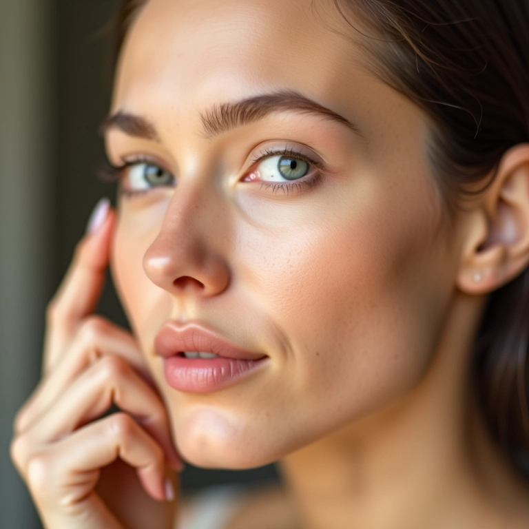 Base suavizando cicatrizes no rosto.