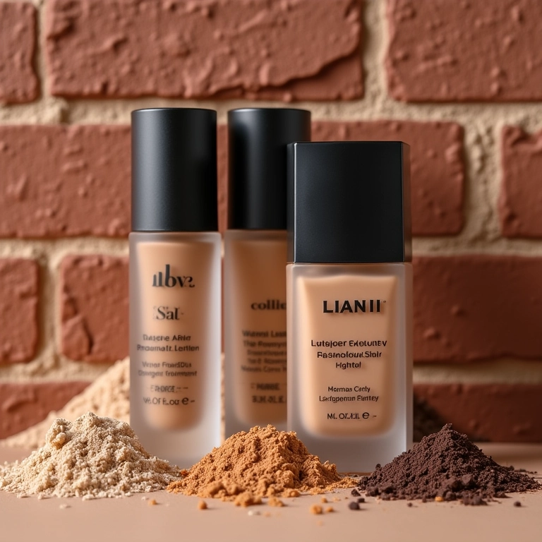 Bases baratas exibidas em frente a uma parede de tijolos aparentes.