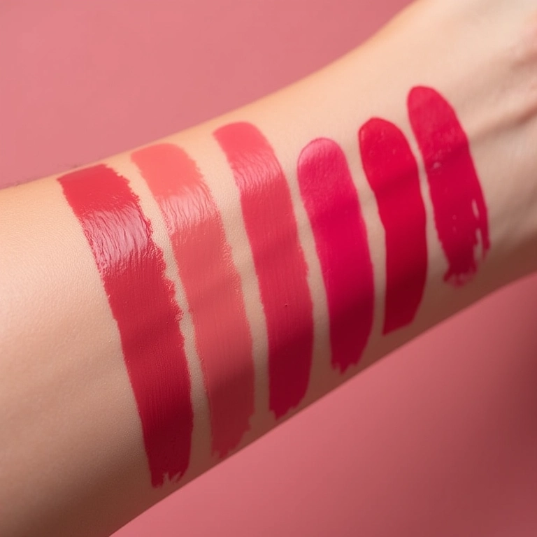 Batom e gloss com cores e texturas alteradas.