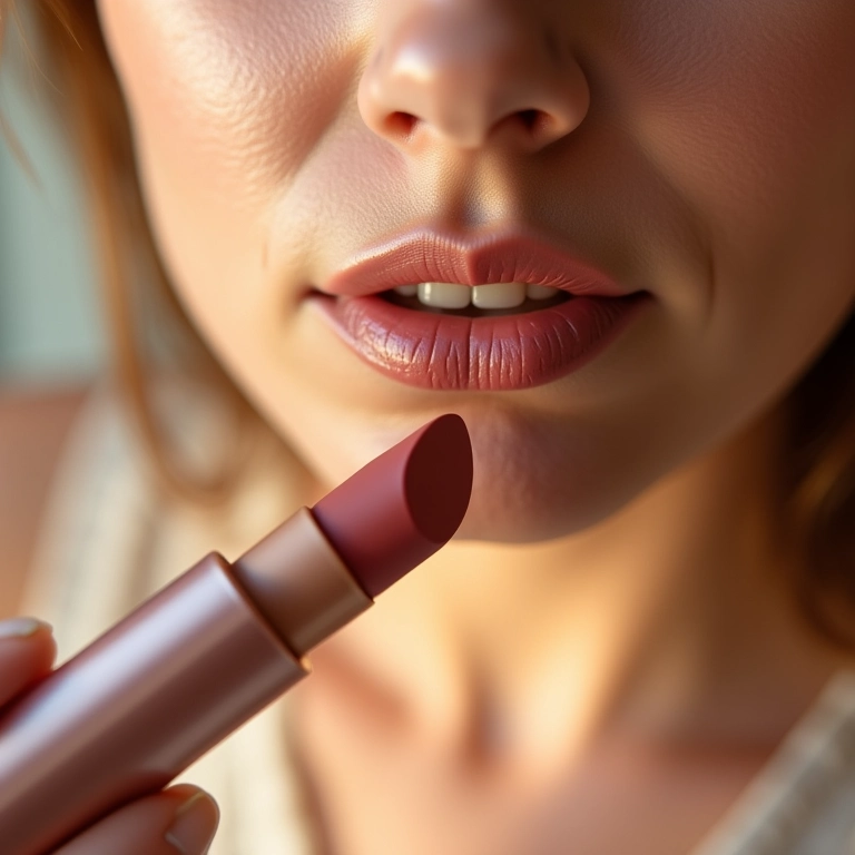 Batom nude hidratante com ingredientes naturais.