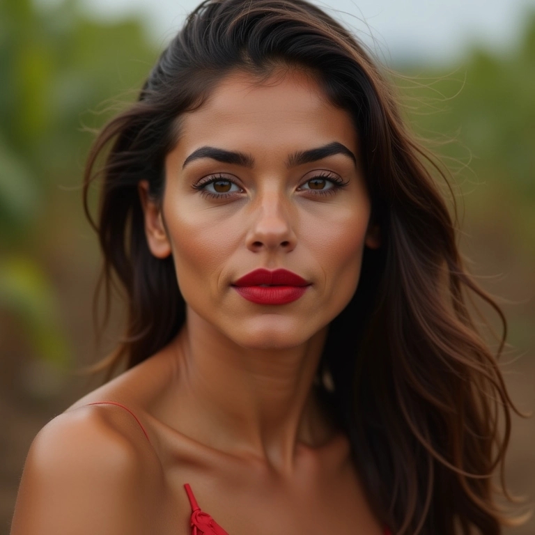 Batom nude ou vermelho intenso: a escolha final na maquiagem árabe em mulher brasileira.