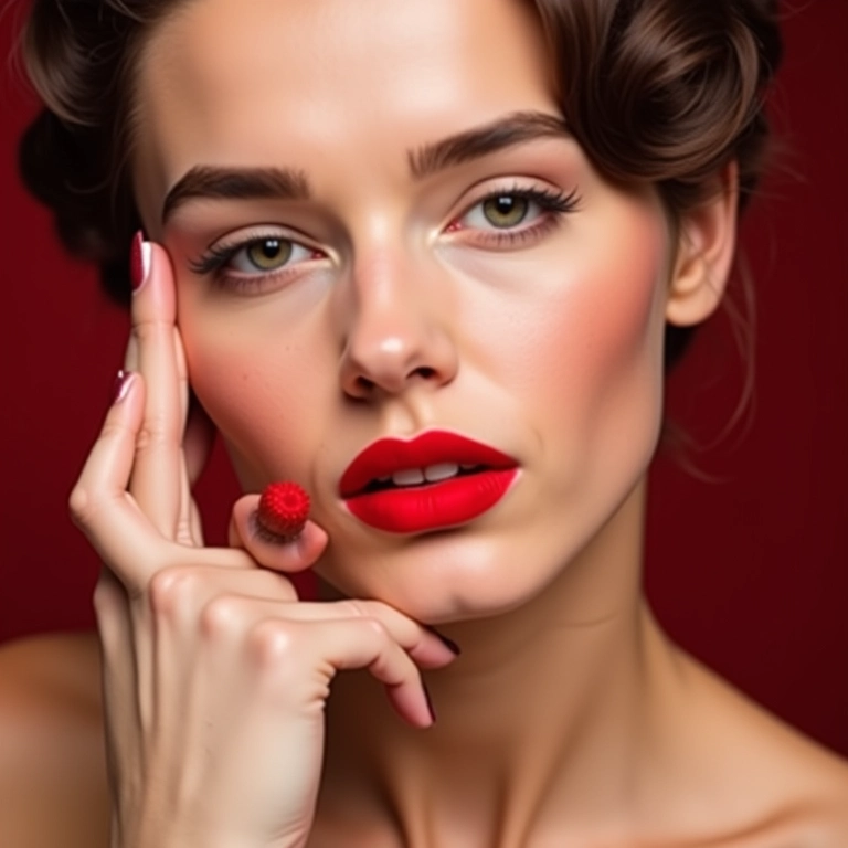 Batom vermelho vibrante, a cereja do bolo na maquiagem pin up.