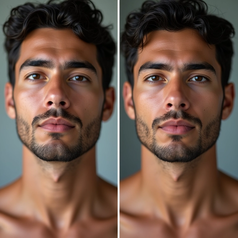 BB cream uniformizando o tom da pele masculina.