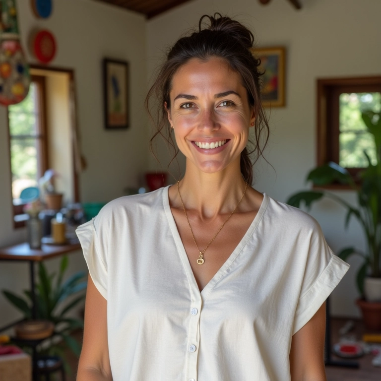 Blusa de algodão básica para o dia a dia.