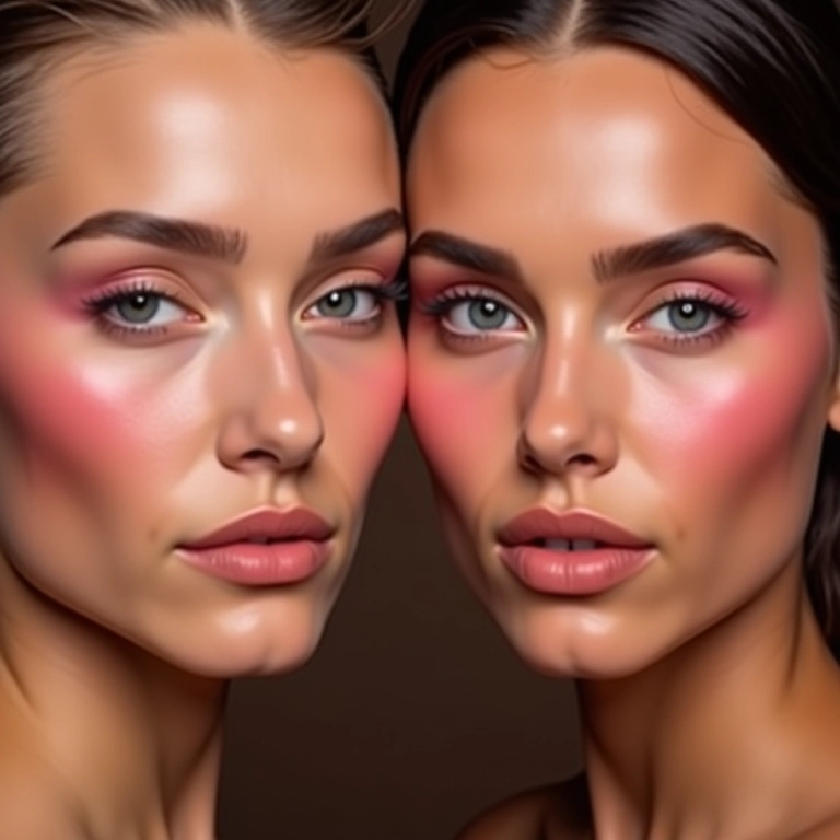 Blush cintilante versus blush matte.