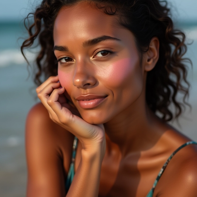 Blush e iluminador em creme para um glow natural.