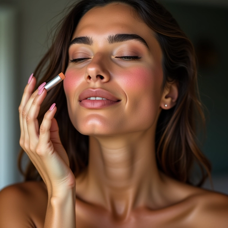 Blush para um toque de cor saudável na maquiagem indiana.