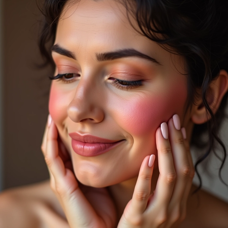 Blush rosado ou pêssego anos 90: cor e vitalidade.