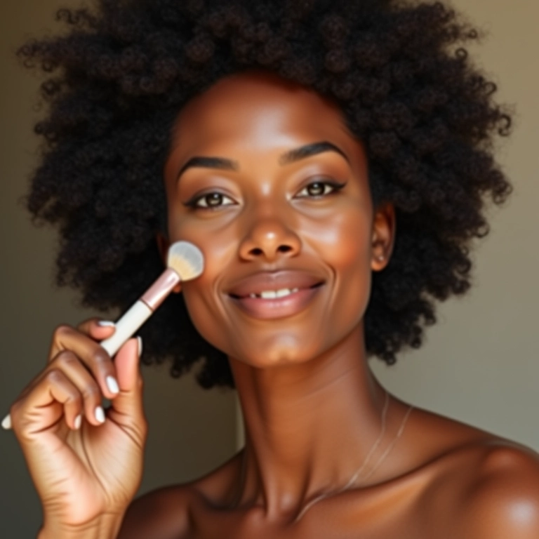 Brasileira aplicando primer no rosto.