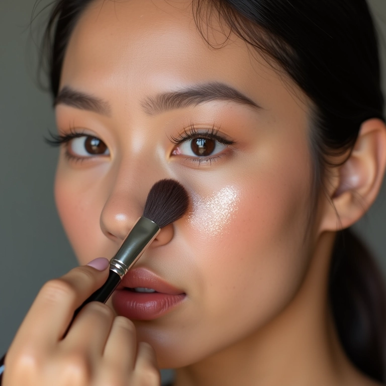 Brasileira aplicando sombra neutra.