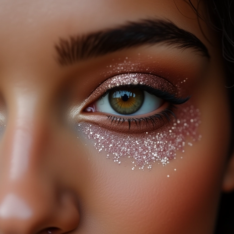 Brilho e glitter para um toque glam na maquiagem.