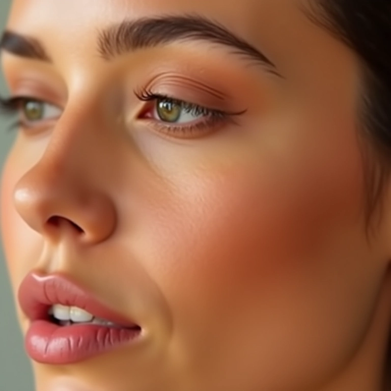 Bronzer líquido sendo aplicado e espalhado facilmente na pele.