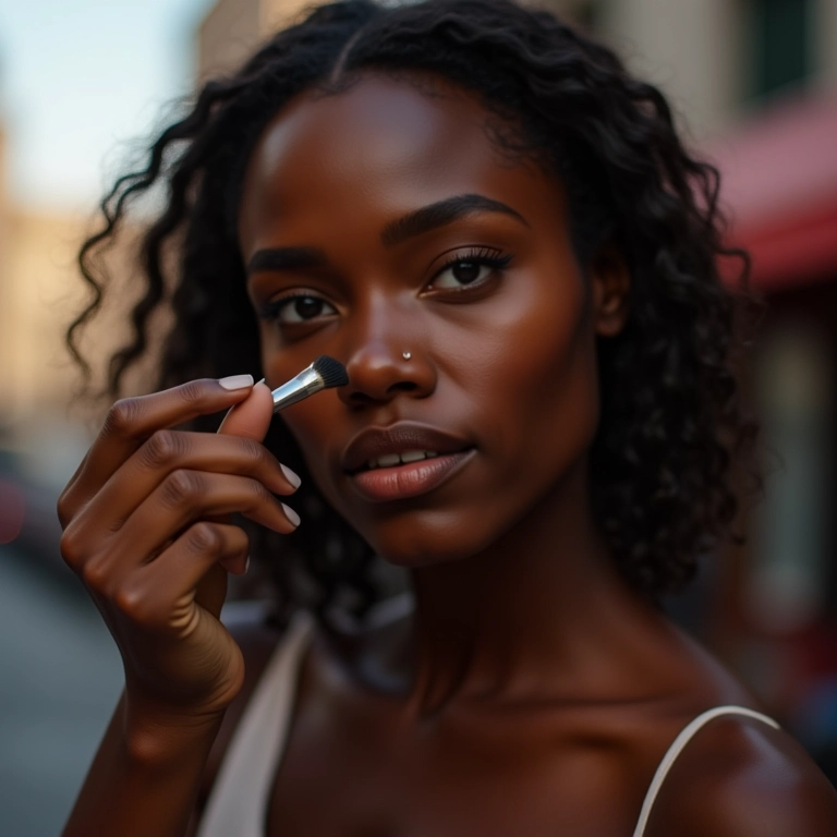 Bronzer terroso para pele negra.