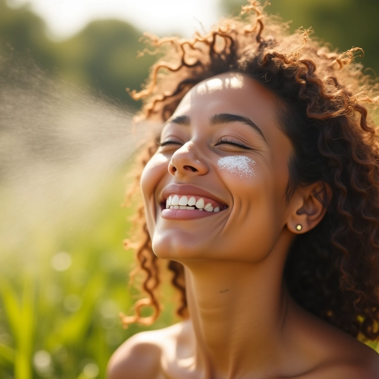 Bruma refrescante em dia quente.