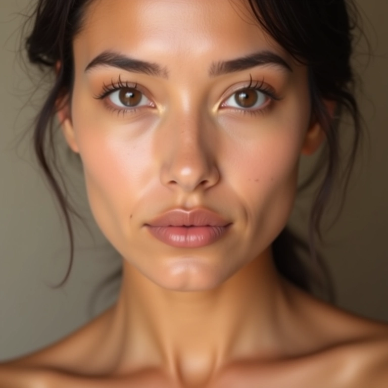 Camuflando manchas com corretivo mineral para uma pele uniforme.