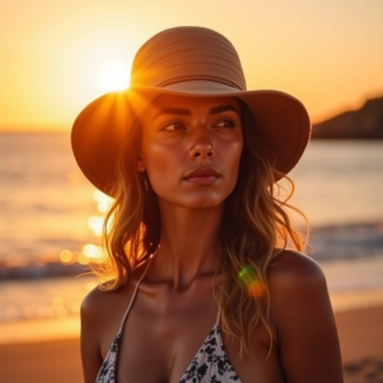 Chapéu ou boné para se proteger do sol.