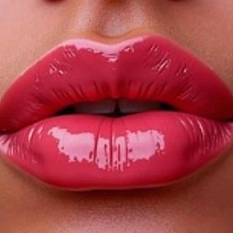 Close de lábios femininos com diferentes tons de batom rosa.