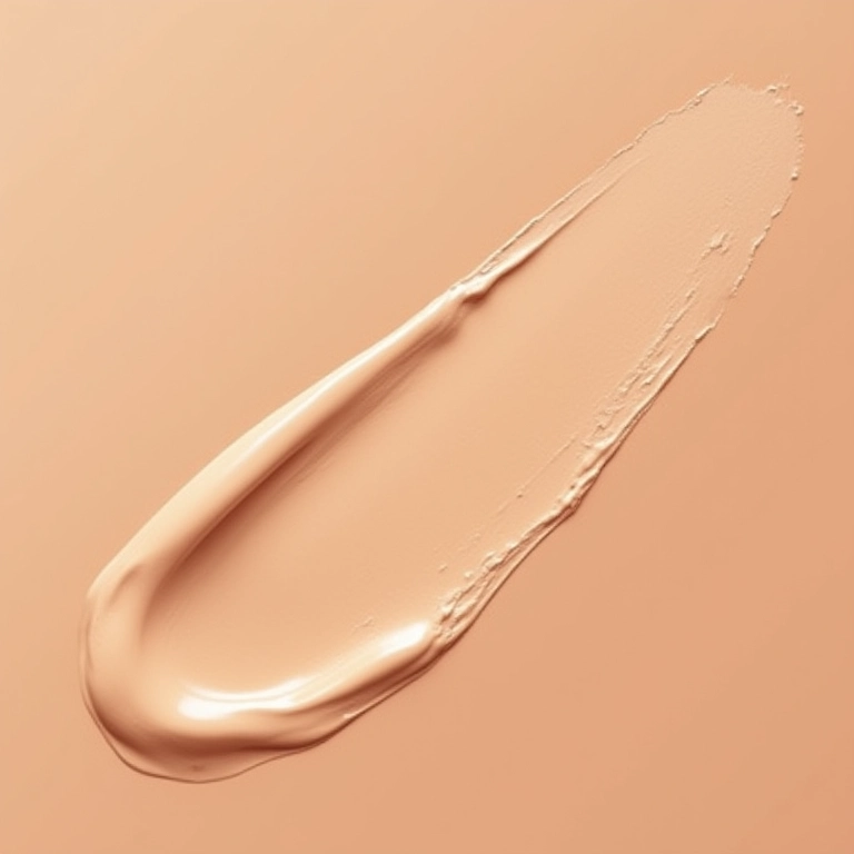 Close-up de corretivo natural com cobertura leve.