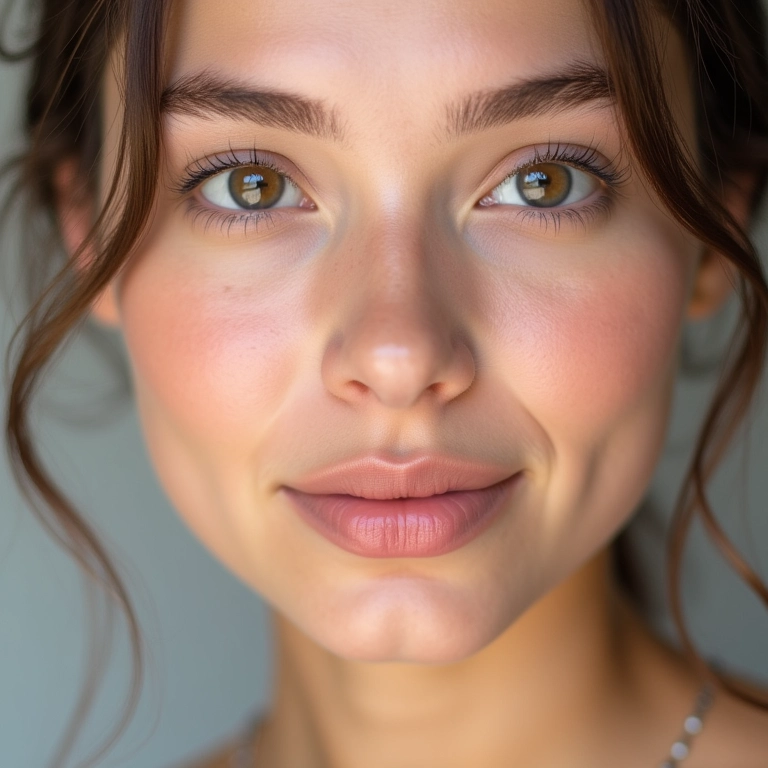 Close-up de maquiagem romântica em tons pastel.