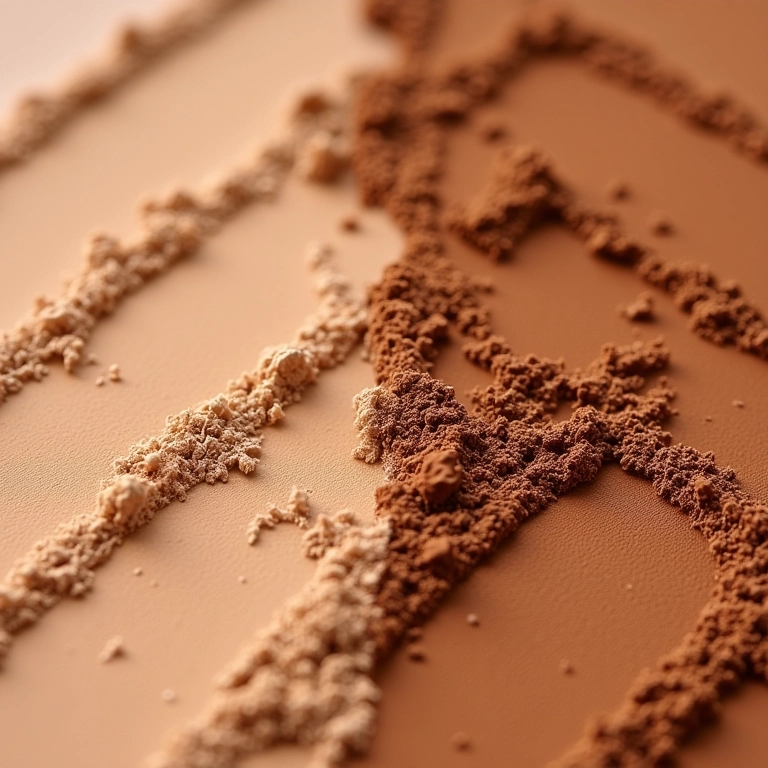 Close-up de pós para contorno com diferentes níveis de pigmentação.